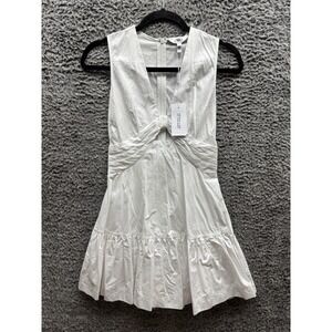 Reiss Sheath Women's 0 White Sleeveless Pleated Skirt‎ Dress NWD